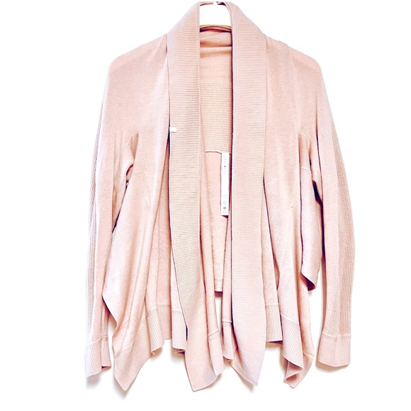 lululemon athletica Sweaters - Lululemon Cashlu Knit Wrap Cardigan Reversible Cashmere Blend Pink Medium Large